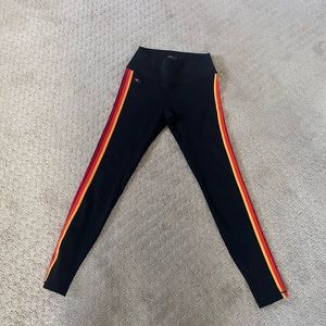 Aviator Nation Black full length legging with stripes